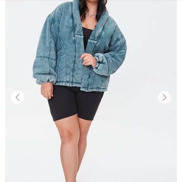 NWT Forever 21 Plus Size Mineral Wash Jacket 2X-Dark Grey/Black Mineral wash - Picture 5 of 7